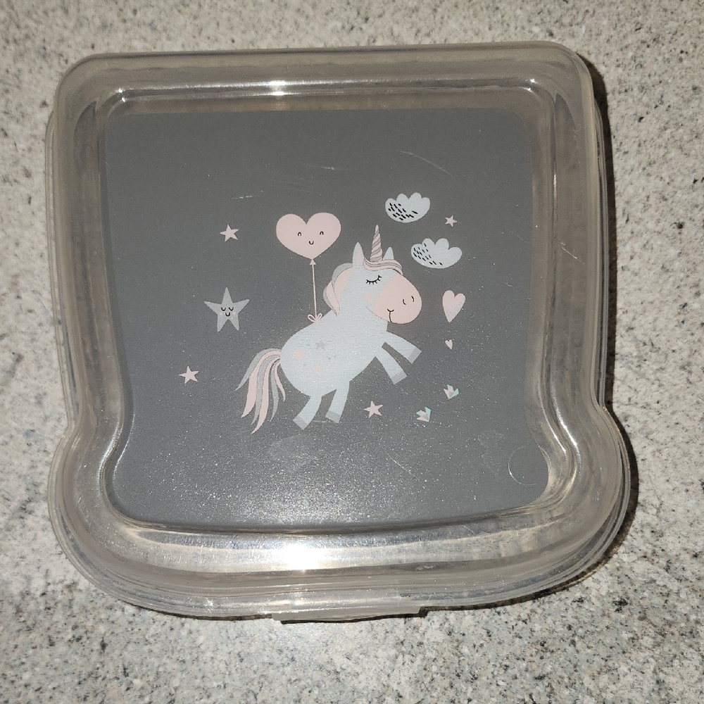 Unicorn Design Gray Lunch Box